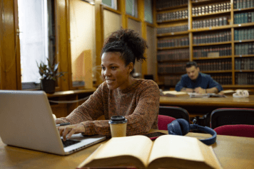 Librarian at work