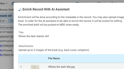 Artificial Intelligence Blog Series: Introducing the AI Metadata Assistant in the Alma Metadata Editor